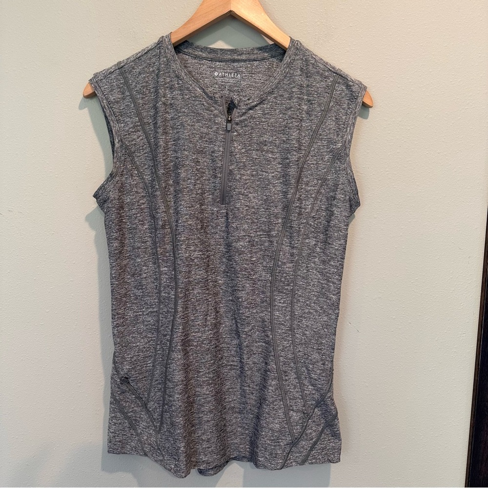 ATHLETA Pacifica Illume UPF Fitted Tank Heather Gray Swim Performance Active Gym - Picture 2 of 13
